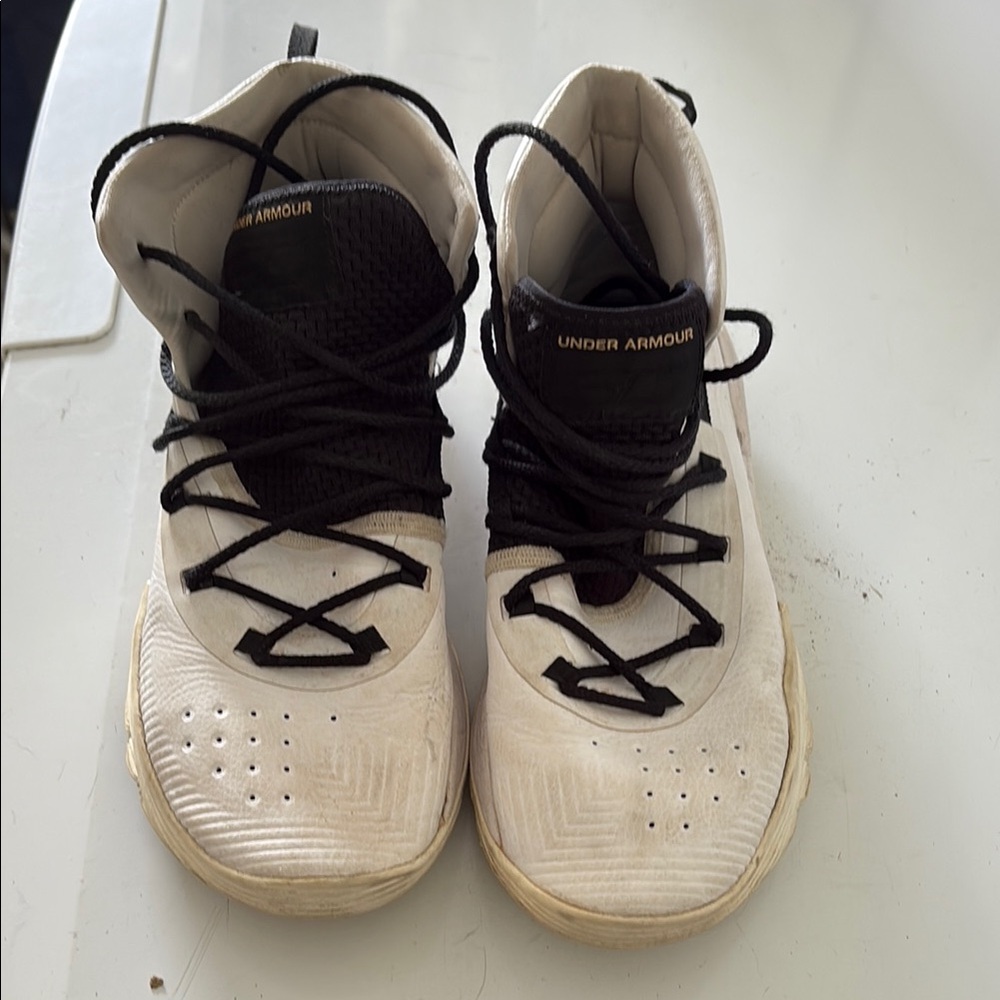 Under Armour Black and White High-Top Sneakers